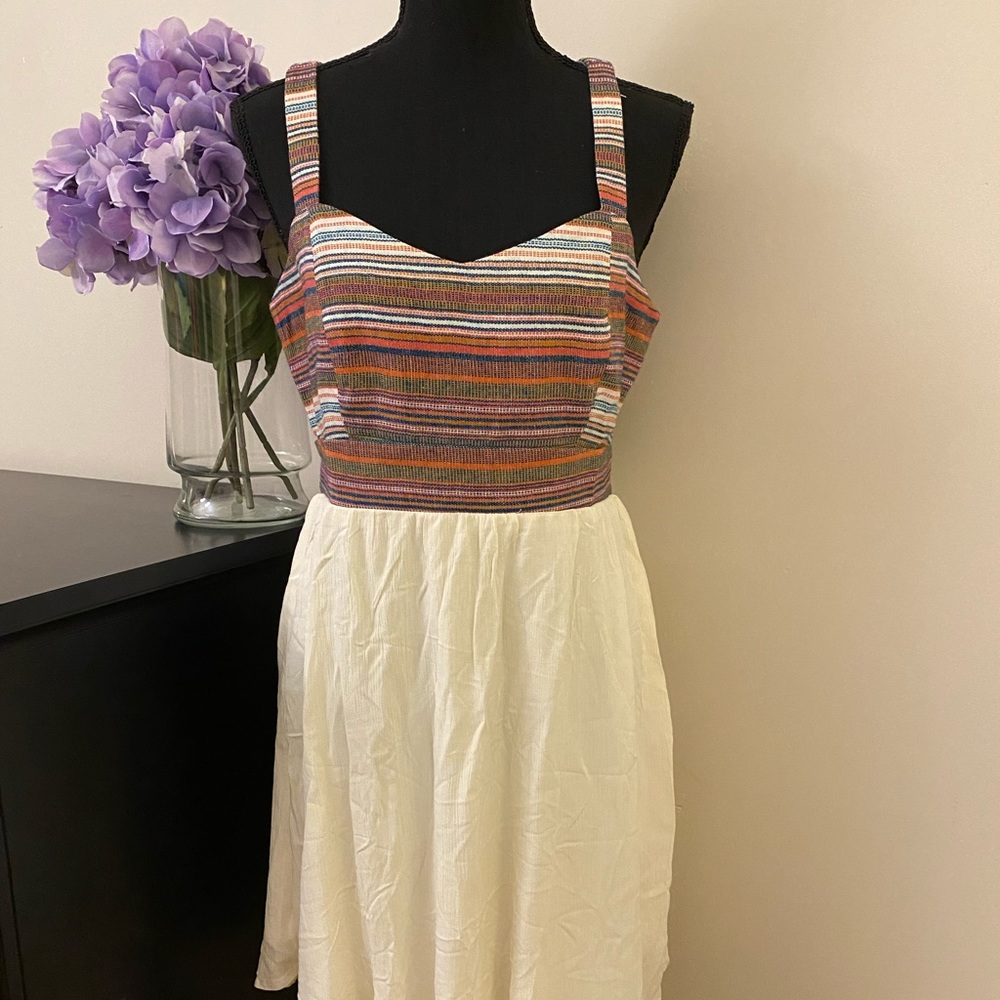 NWT Women’s Maurices Multi Color Stripe Open Back Dress